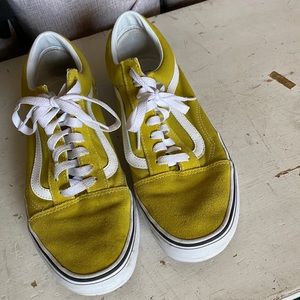 Vans lime yellow suede Mens 10.5 Womens 12